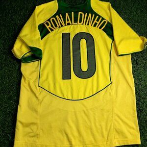 Ronaldinho Brazil 2004 Home Soccer Jersey Shirt L